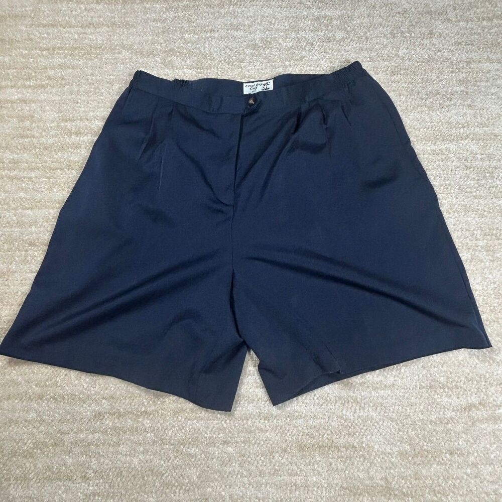 Coral Bay Golf Shorts Womens 18W Navy Elastic Waist Pull On Golf Active Comfort